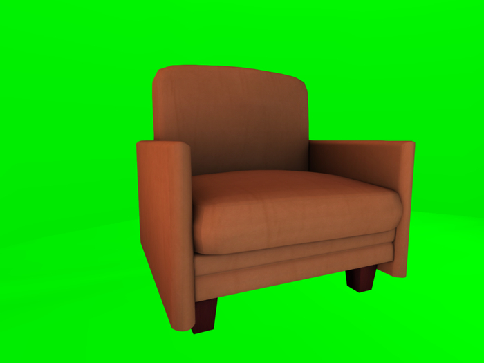 Stuffed Chair Brown Leather