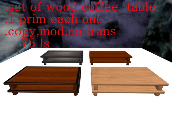 set of wood coffee  table 