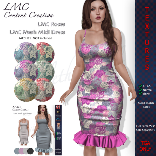 LMC TGA - Midi Dress - Roses