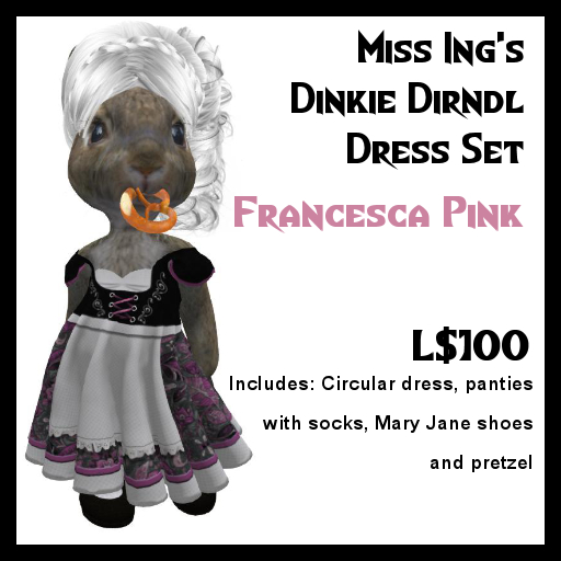 Miss Ing's Dinkie Dirndl Dress Set Francesca Pink