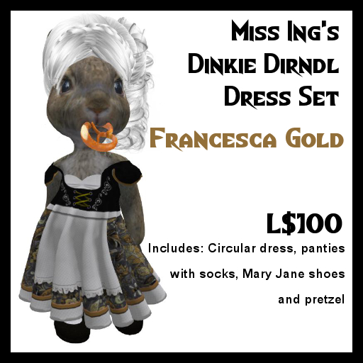 Miss Ing's Dinkie Dirndl Dress Set Francesca Gold