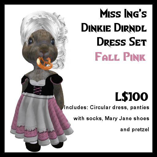 Miss Ing's Dinkie Dirndl Dress Set Fall Pink