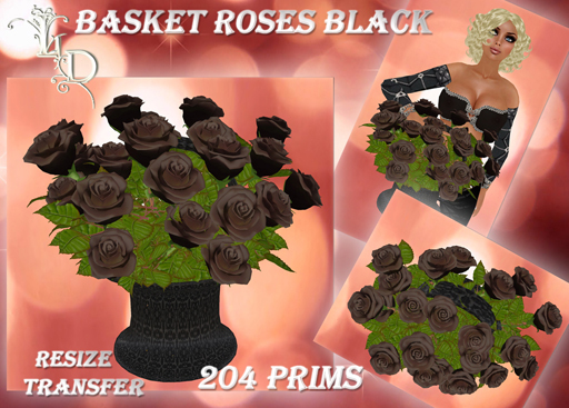 Basket Roses Black
