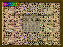 Buta Kundan Cutwork Gold Alpha Seamless Texture Set