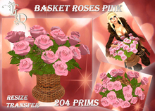Basket Roses Pink