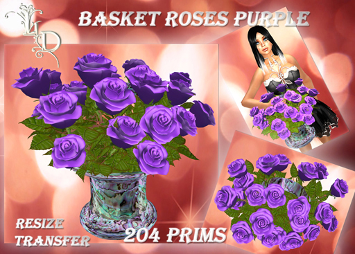 Basket Roses Purple