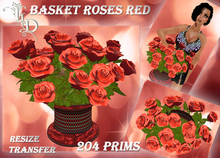 Basket Roses Red