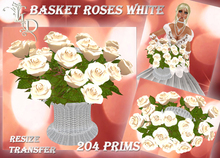 Basket Roses White