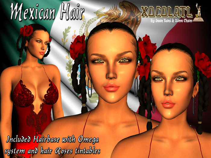 Mexican Hair with tintable Roses