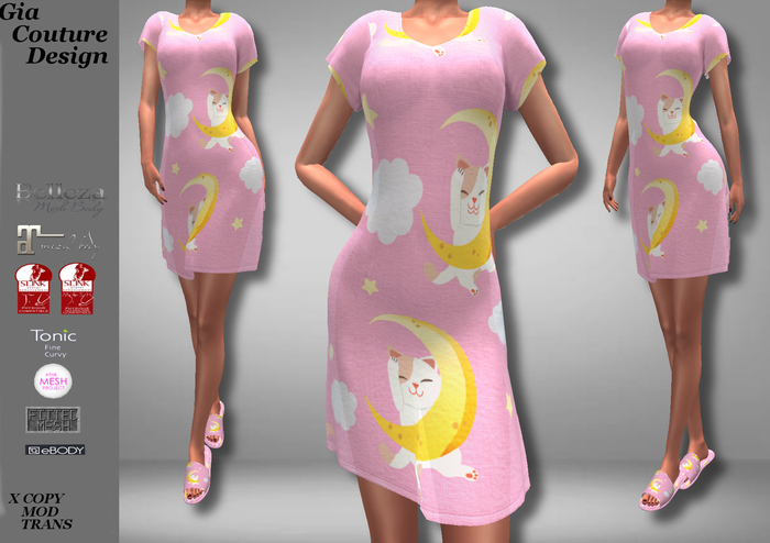 "GCD" Natasha Sleepshirts and Slippers Pink