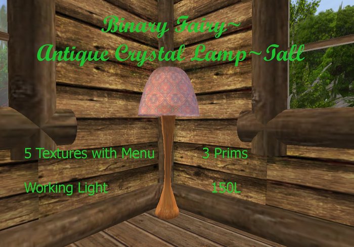 Binary Fairy~Antique Crystal Lamp Tall
