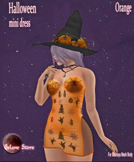 Orange Halloween mini dress