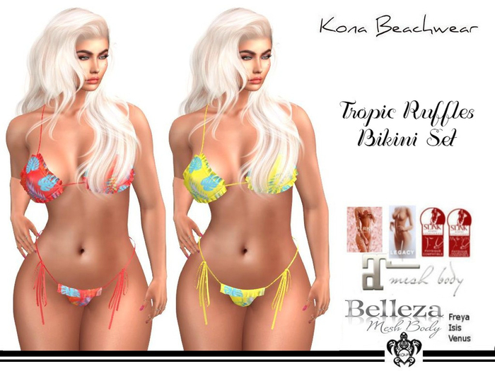 Kona tropic Ruffles Bikini Set