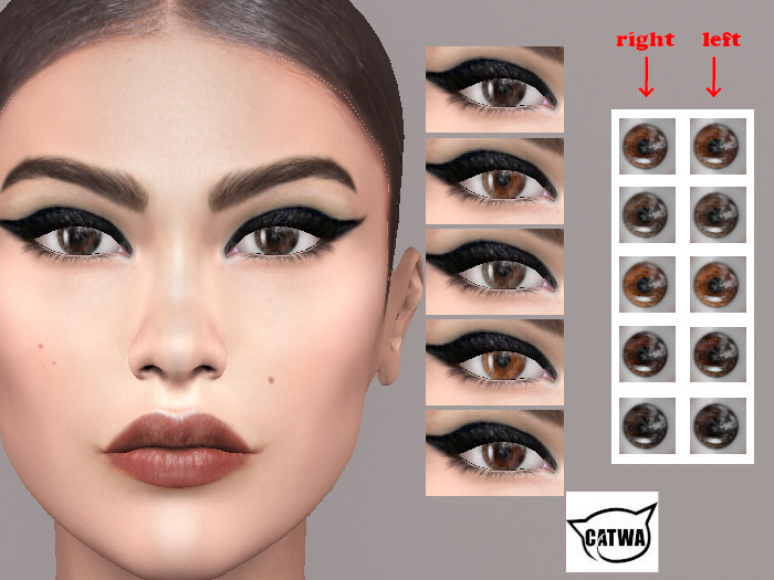 ~Ruby~ Eyes 5 BROWN - CATWA GENUS BOM