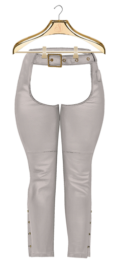 SD . Turbo Leather Pants -White-
