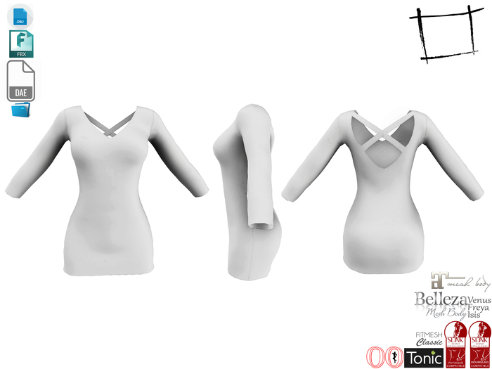 Dae Obj FBX For Bodycon Dress Slink, Maitreya, Belleza, Tonic, Ocacin Standard, Ocacin Voluptuous