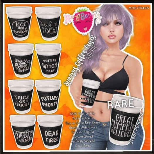 RazzBerry Inc. Spoopy Coffee Cups (Great Pumpkin) BOXED RARE