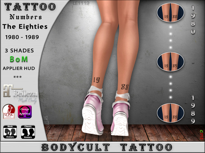 BodyCult Tattoo Numbers The Eighties LE1119