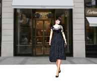 Adl Alta Moda Milano Fashion week Swing  black dress