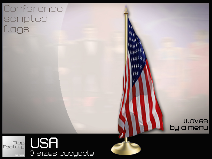US conference flag * USA US America flag * Realistic flag waving driven menu
