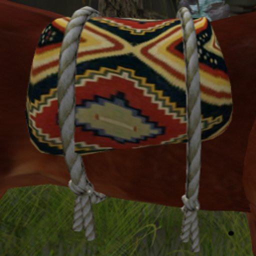 DD's Horse (Rope Tied Rug/Saddle) (Blk/Red/Yell)