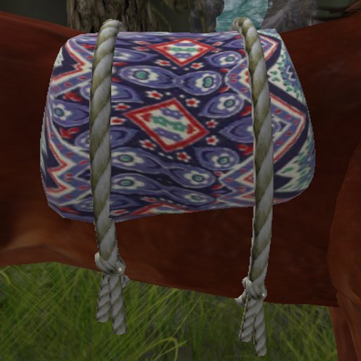 DD's Horse (Rope Tied Rug/Saddle) (BluishPurple/Red)