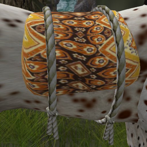 DD's Horse (Rope Tied Rug/Saddle)  (orange/yell)