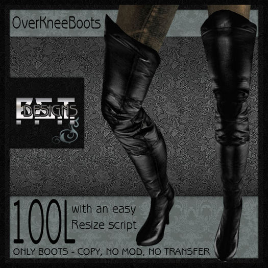 -=B&T=- OverKneeBoots - Grey/black