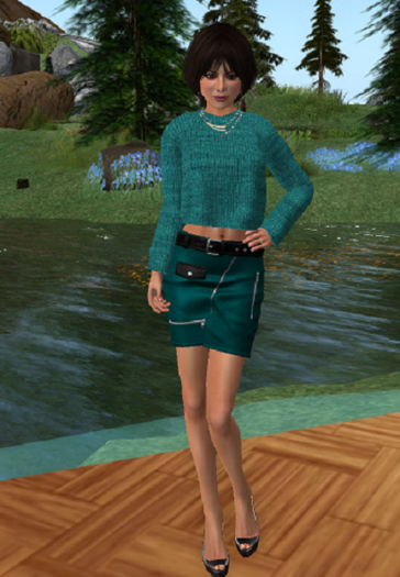 Leather Mini with Sweater