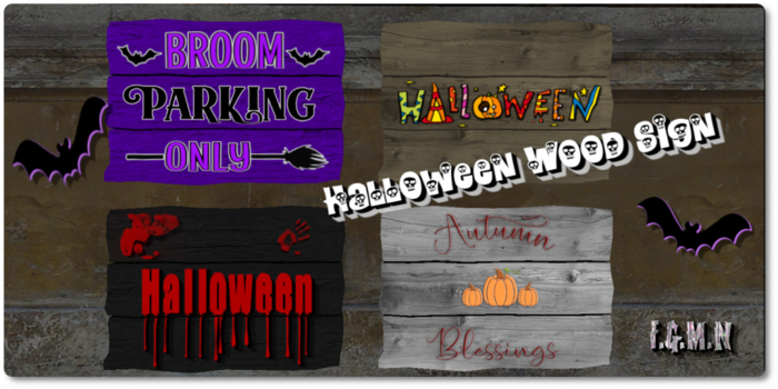 F.G.M.N/Halloween Wood Signs