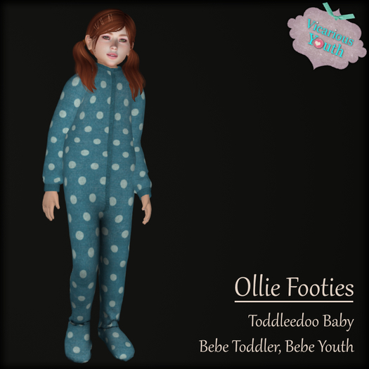 {V*Y} Ollie Footies - Blue Dots