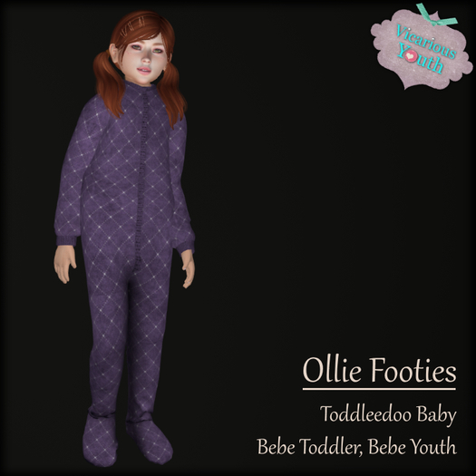 {V*Y} Ollie Footies - Purple Diamonds