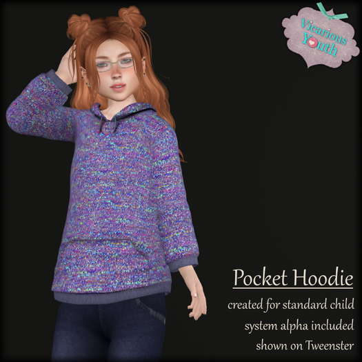 {V*Y} Pocket Hoodie - Marled Sweater Grape
