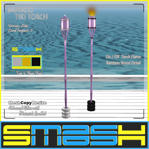 SMASH - Bamboo Tiki Torch (Lilac) BOX