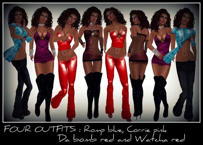 ~~KDee's~~ FOUR OUTFITS Romp blue corrie pink