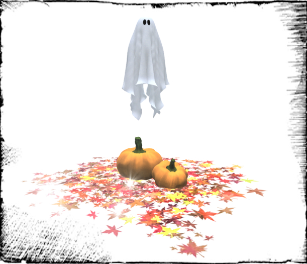 Halloween ghost and pumpkins