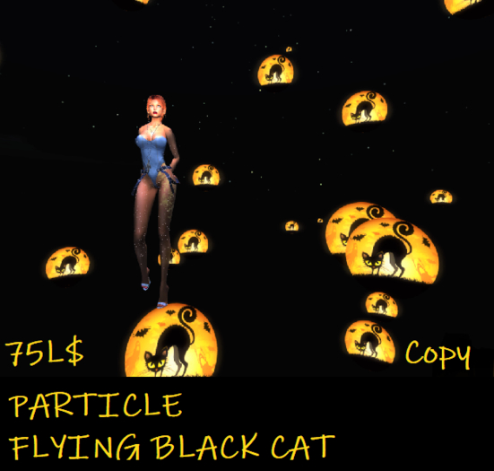 HALLOWEEN PARTICLE FLYING BLACK CAT