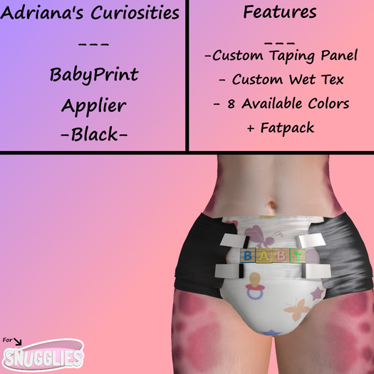 [AC] Snugglies Babyprint Black Applier