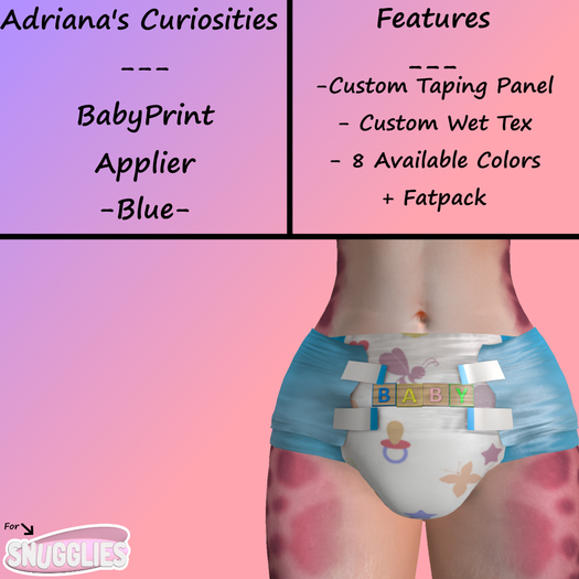 [AC] Snugglies Babyprint Blue Applier