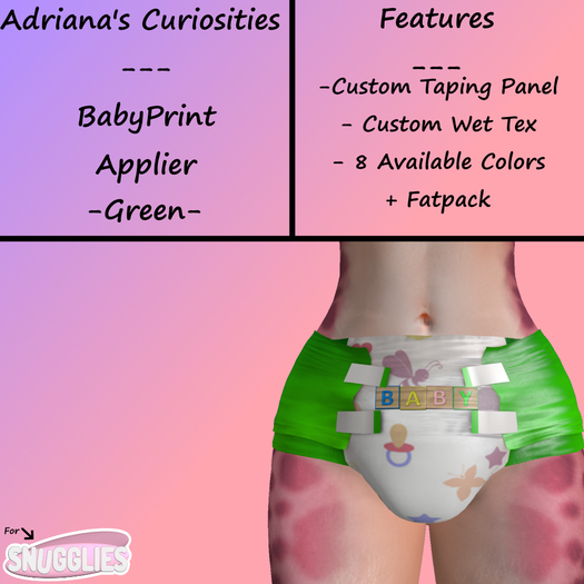 [AC] Snugglies Babyprint Green Applier