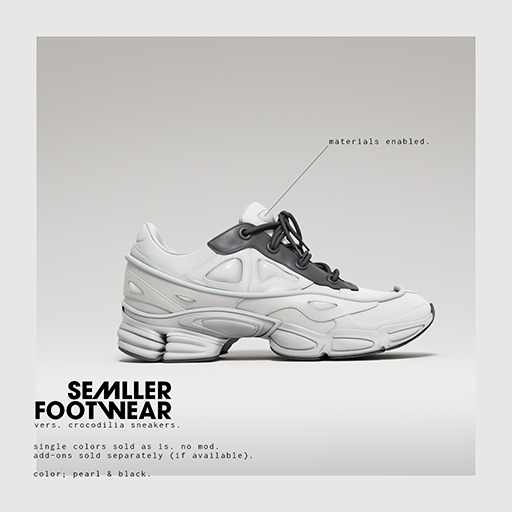 Semller - Crocodilia Sneakers Pearl & Black (add)