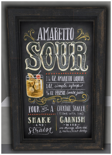 CB26 COCKTAIL CHALK PICTURE TEXTURE CHANGE BLACK RUSTIC CM