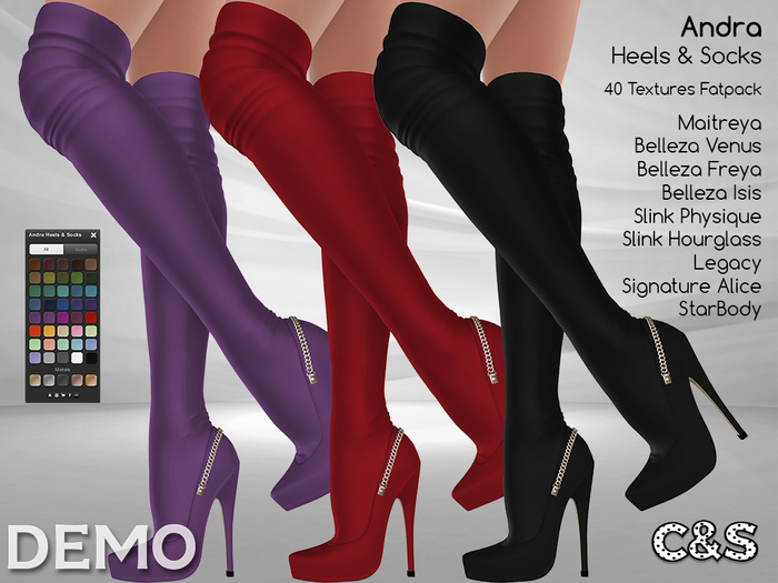 C&S Andra heels & Socks Demo