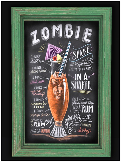CB26 COCKTAIL CHALK PICTURE TEXTURE CHANGE GREEN RUSTIC CM