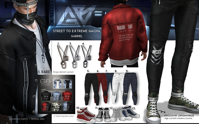 1. ::GB:: Strap denim jacket+ RARE SIGNATURE BELLEZA + HUD
