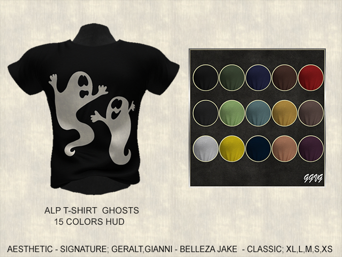 GGVG ALP T-SHIRT GHOSTS *15 COLORS* for GUYS