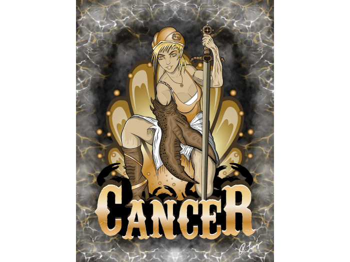 Cancer Zodiac Warrior Art Canvas