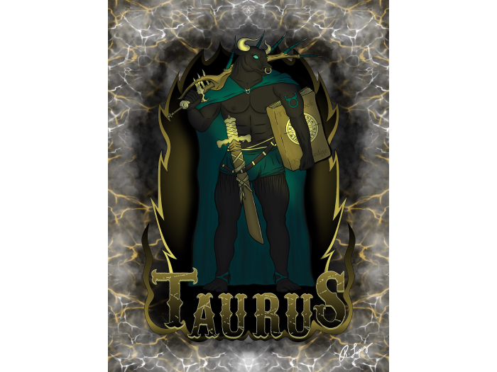 Taurus Zodiac Bull Art Canvas
