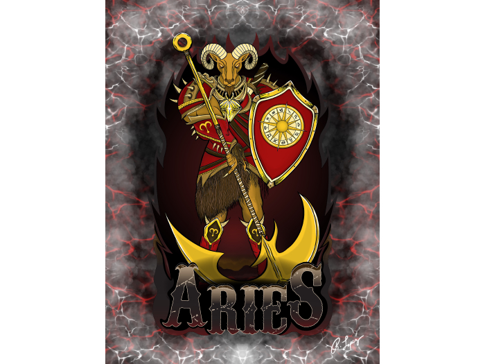 Aries Zodiac Ram Art Canvas