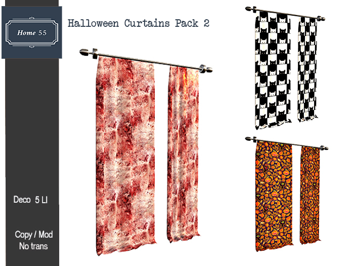 HOME 55 -  Halloween Curtains Pack 2 - Halloween Decoration